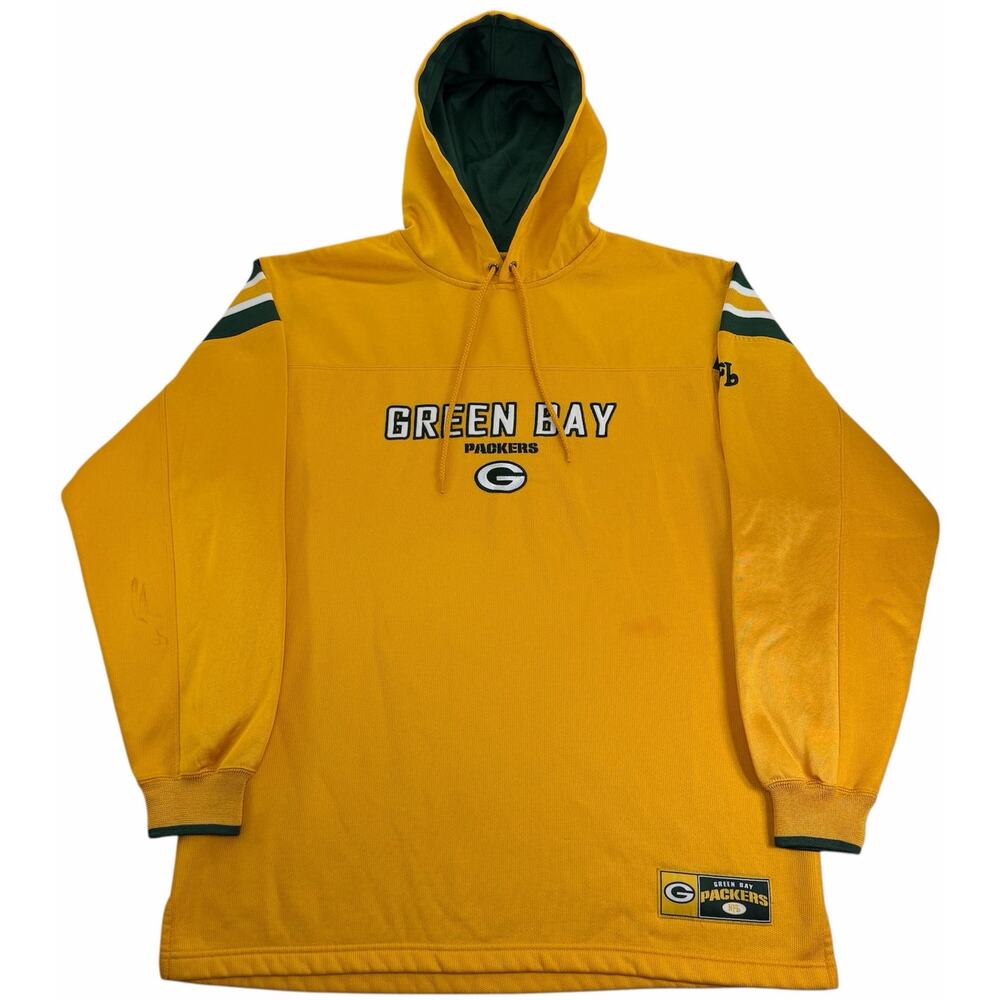 Vintage 90s y2k Green Bay Packers Hoodie Yellow NFL Men's Large Sweatshirt